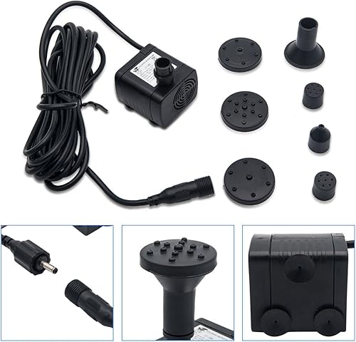 Miniatura 3 de Bomba de fuente de agua alimentada por panel solar de 7 V, 1.4 W, 180 L/H, fuente de agua, para jardín, piscina, estanque, acuario, sin escobillas,