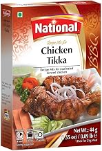 National Foods Chicken Tikka Recipe Mix 1.55 oz (44g) | South Asian BBQ Masala Powder | Traditional Spicy Kebab Seasoning | Box Pack
