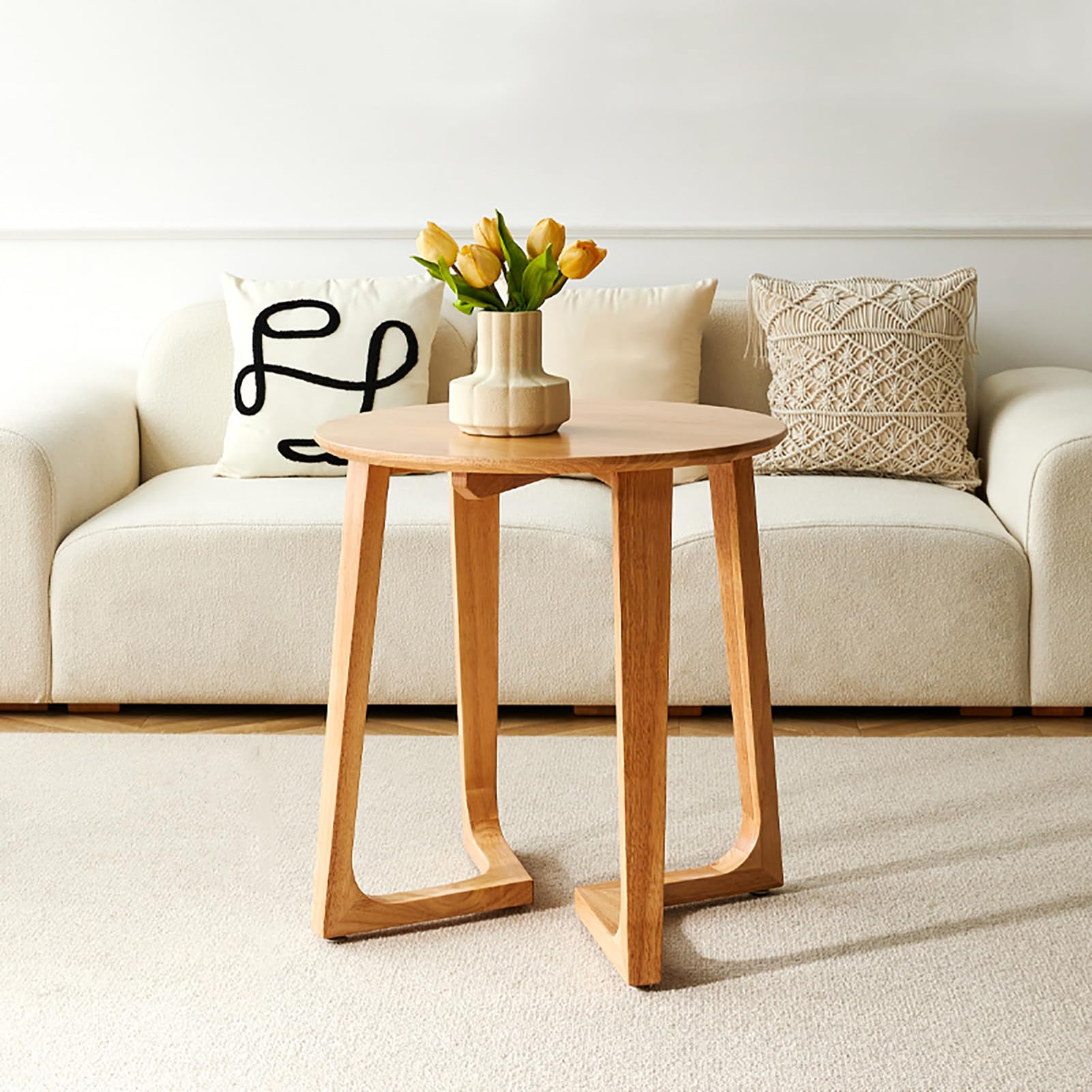 Table basse rustique en bois massif : lot de 2 meubles d'appoint de salon robustes
