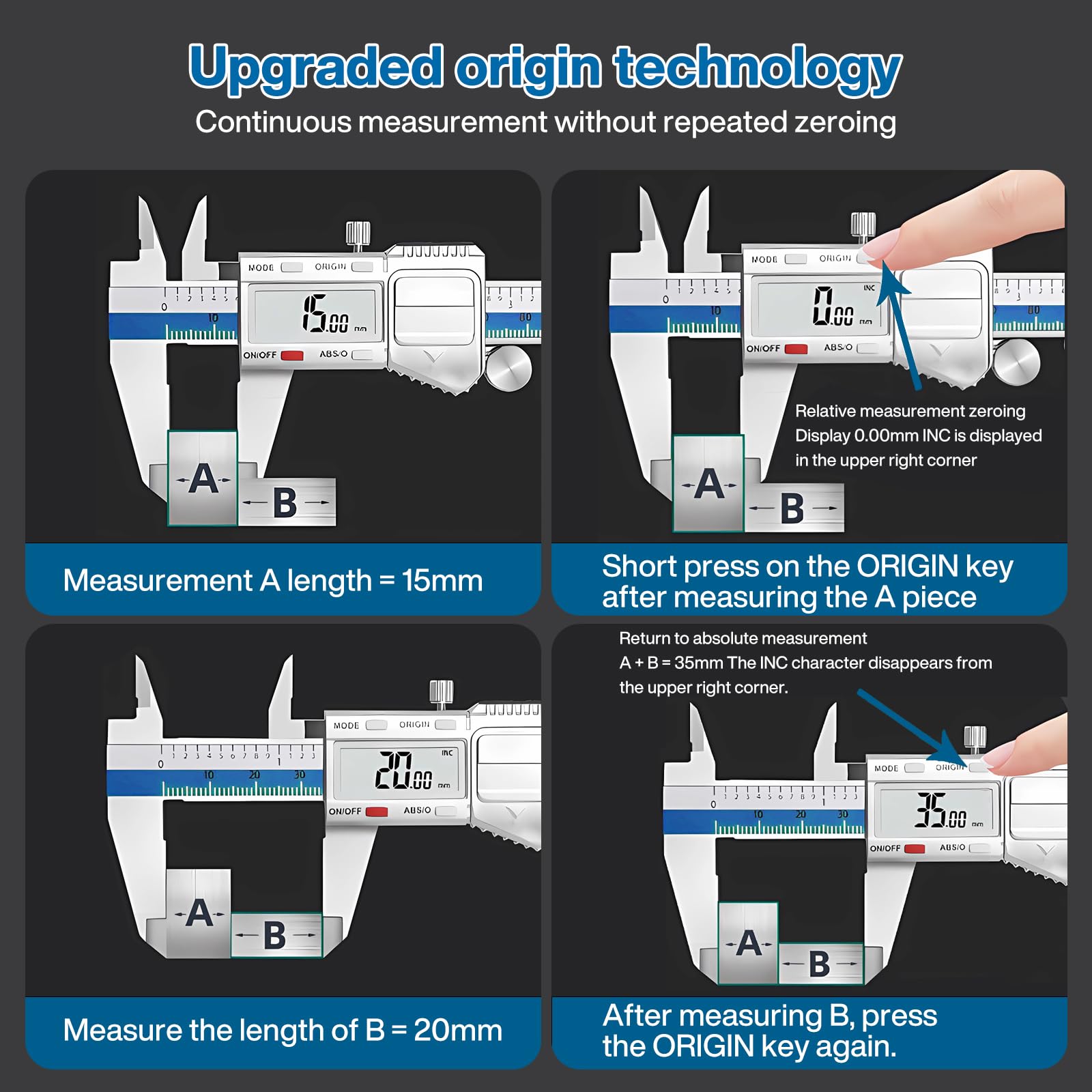 Calibro Digitale IP54 Impermeabile 150mm 6 Pollice Acciaio Micrometro Professionale