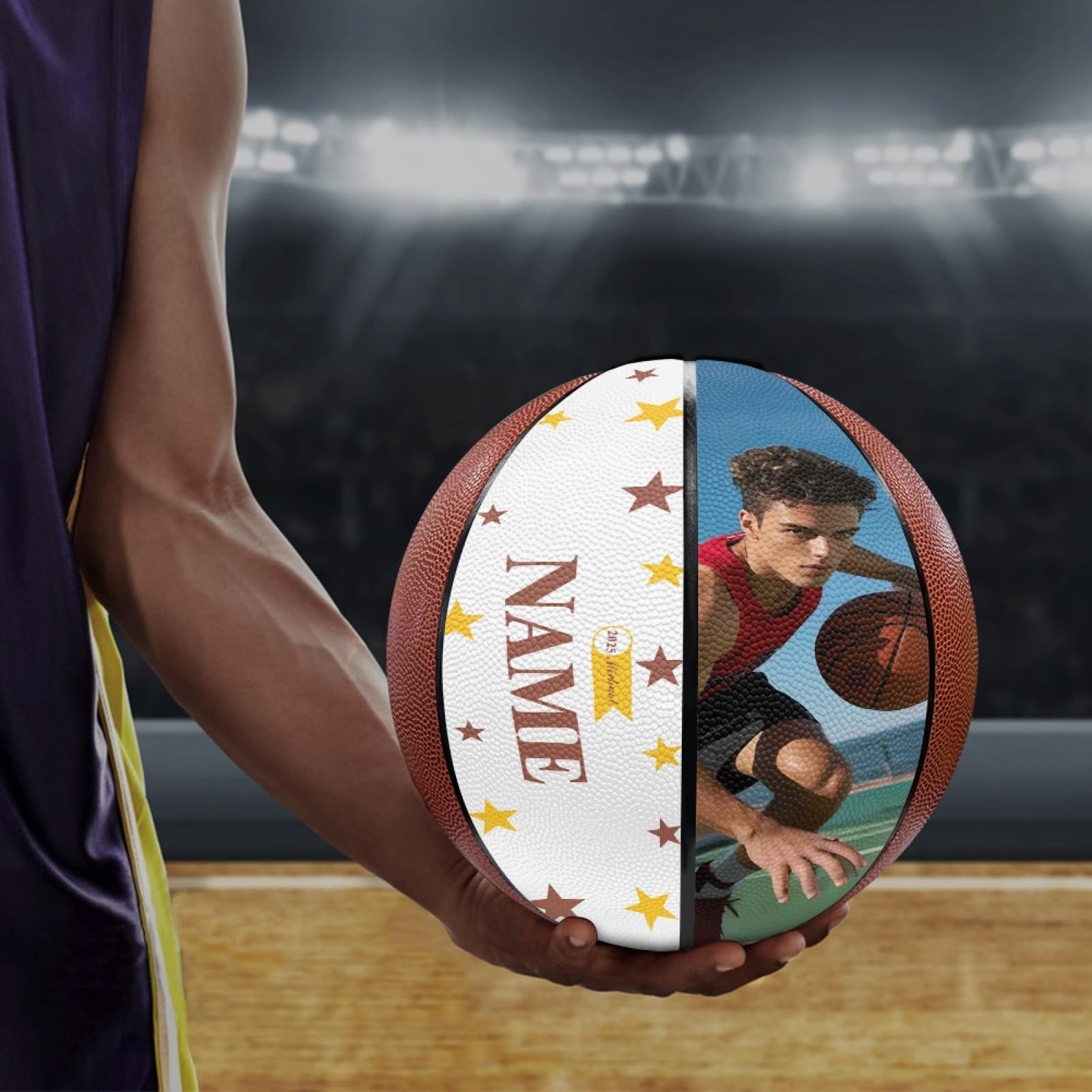 Pallone da basket personalizzato | Pallone da basket personalizzato con nome/foto | Regalo per compleanni, lauree, Natale | Ideale per gli appassionati di basket e gli allenatori