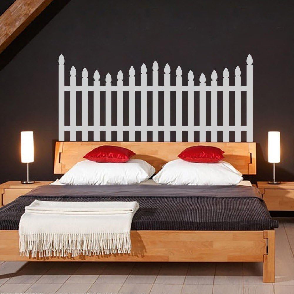 Headboard Decals for Single Bed & Double Bed Family Room Decors F(Small,Bed Headboard-White)