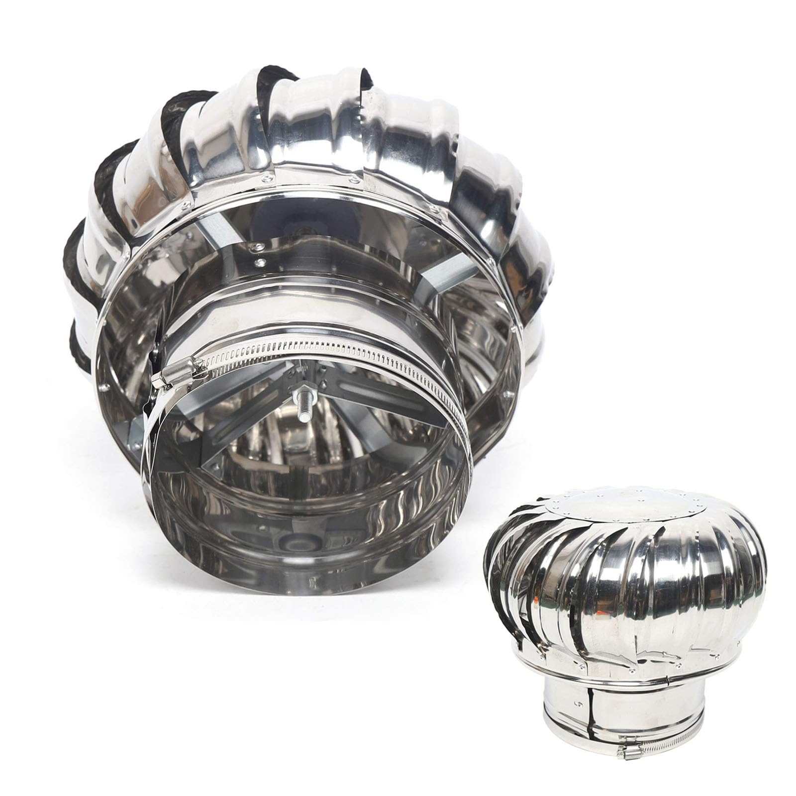 EJGMCNSGB Rotating Chimney Cover, 201 Stainless Steel Round Roof Rain Caps, Fireplace Chimney Caps for Outside, Chimney Flue Spinner Ventilator Cover, Chimney Cowl Rain Hat(150 mm/5.9 in)