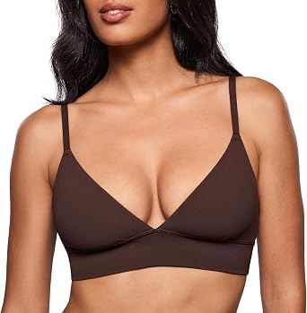 INLYRIC Womens Inbarely Outwear Longline Triangle Bralette Plunge Unlined No Underwire Yoga Sports Bra Crop Tank Top