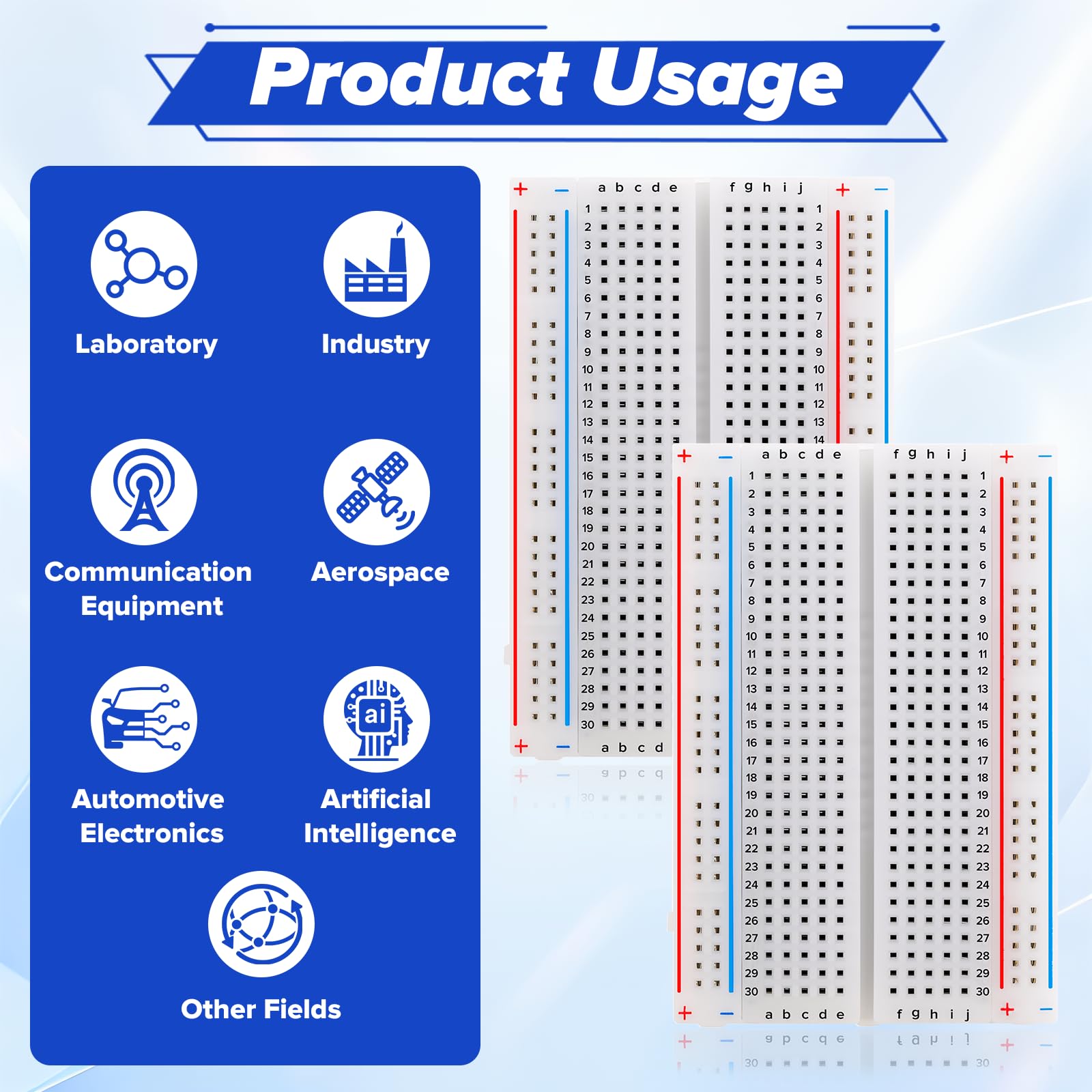 10PCS Breadboard Kit con 400 Punti Basetta Piastra Sperimentale Breadboard Senza Saldatura Compatibile con progetti destinati a singoli Arduino Raspberry Pi