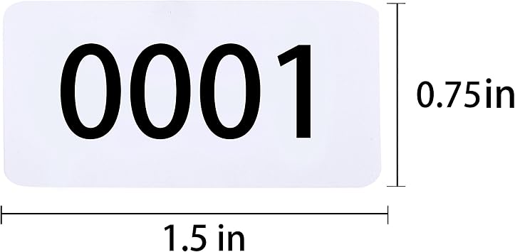 Inventory Labels - Consecutive Number Stickers 1-1000, Product Claiming, Moving Box Numbering 0.75 x 1.5 Size