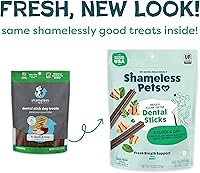Vista 2 de Shameless Pets Dental Treats for Dogs, A Cluck A Day - with Digestive Support for Teeth Cleaning & Fresh Breath - Dog Bones Dental Chews Free from