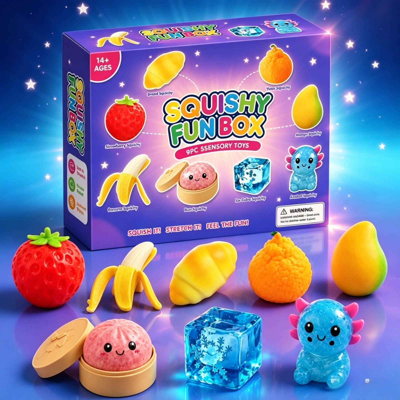8 Piece Squishy Mystery Box Set,Squishies fun box Blind Box Set Malt Sugar Creative Slow-Return Squishies Pack, Fidget Relief Hand Relax Desk Decor Party Favor Gifts（2）