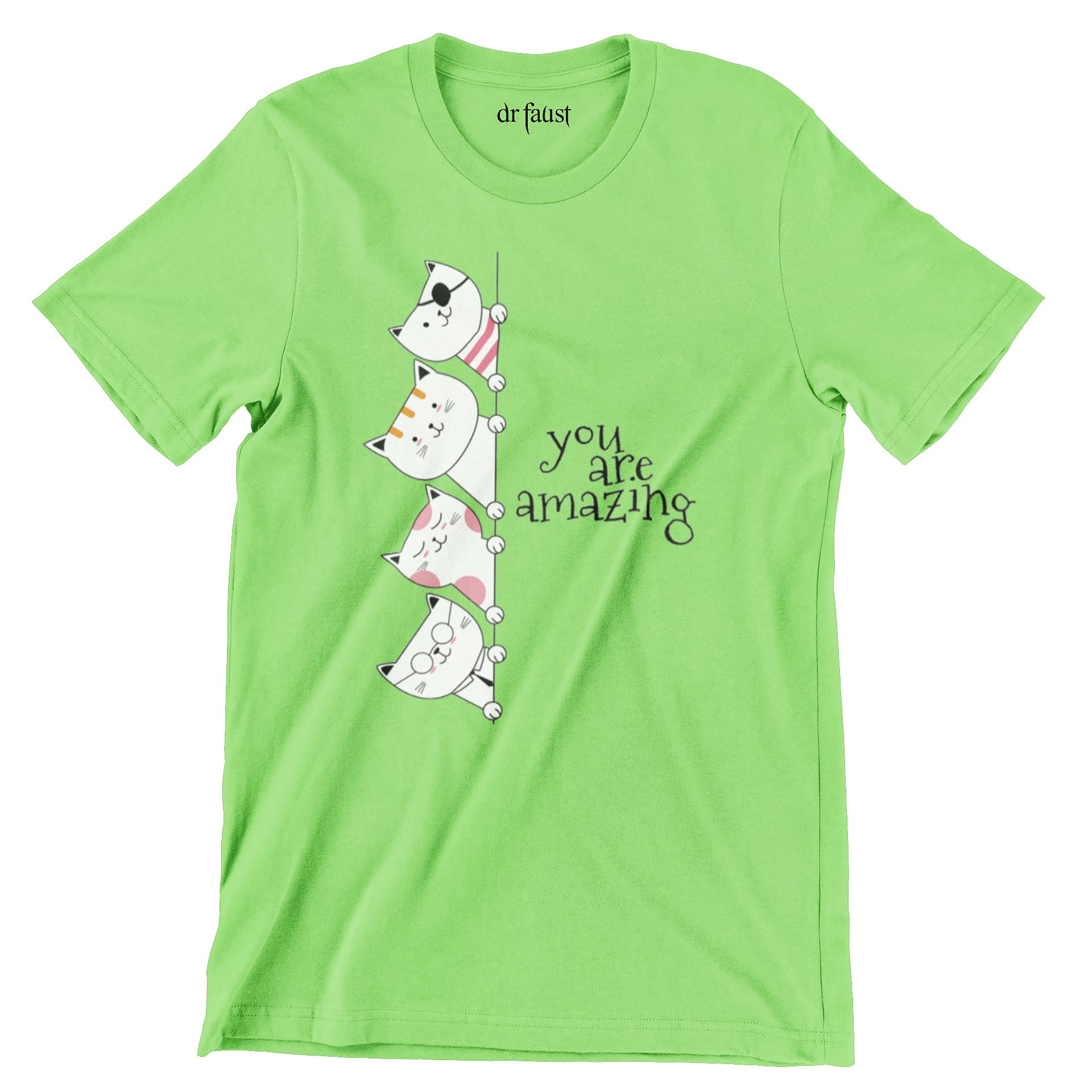 dr faustYou are Amazing Cats Printed Unisex Plus Size t-Shirt for Men & Women Tattoo & Skating Inspired Streetwear Clothing Hip hop Apparel