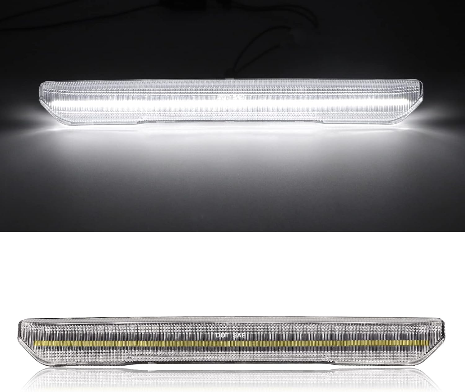 White LED Side Marker Lamp Replacement for Sierra 2500HD 3500HD 2020-2025, 4PCS Clear Lens Fender Marker Parking Lights Replacement Assembly OE 84806032, 84185031