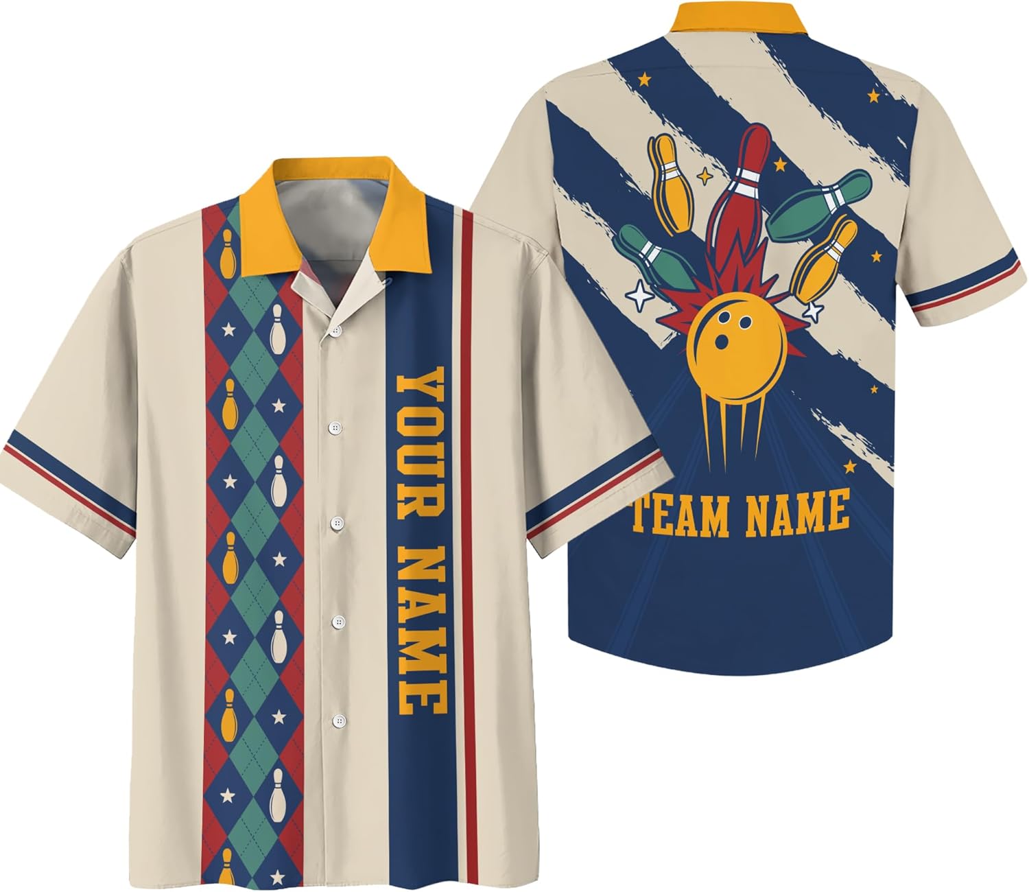 Short Sleeve Bowling Hawaii T Shirt Personalized Bowling Ball Button-Down Shirt Bowling Player Hawaiian Tshirt