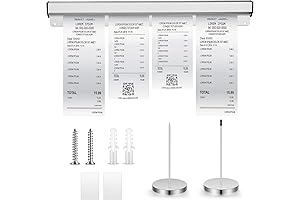 Aluminum Slide Check Rack with 2 Pcs Receipt Holder Spike Desk Receipt...