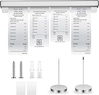 Vista 1 de Henoyso Estante deslizante de aluminio de 18 pulgadas con 2 piezas de soporte de recibos con espiga para escritorio, almacenamiento de recibos