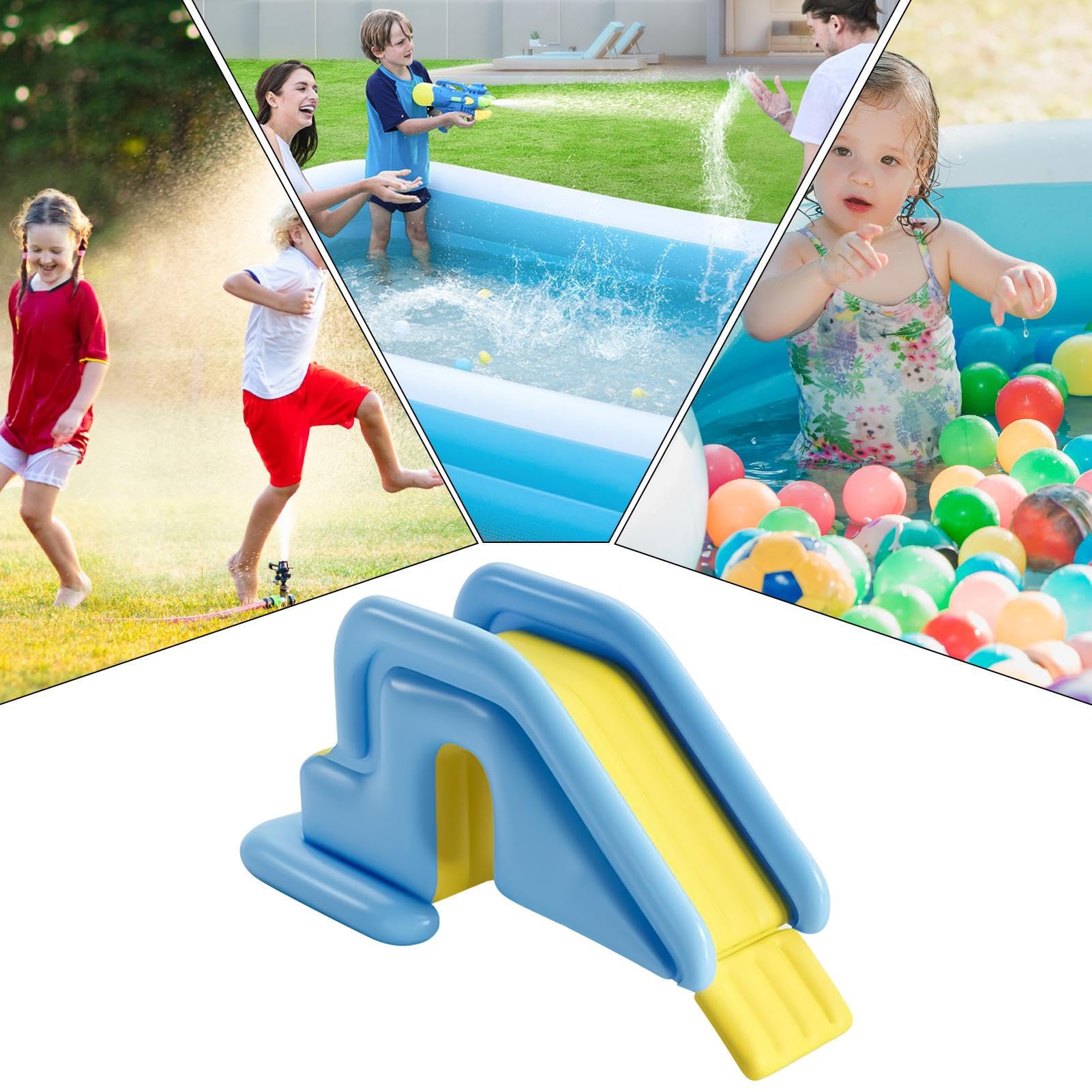 Aufblasbare Pool-Rutschbahnen Sommerliches Unterhaltungsspiel | Wasser-Rutschbahn Am Pool Geeignet Für Aussenbereich, Terrasse, Garten, Hinterhof, Rasen, Park Und Freizeitzentrum