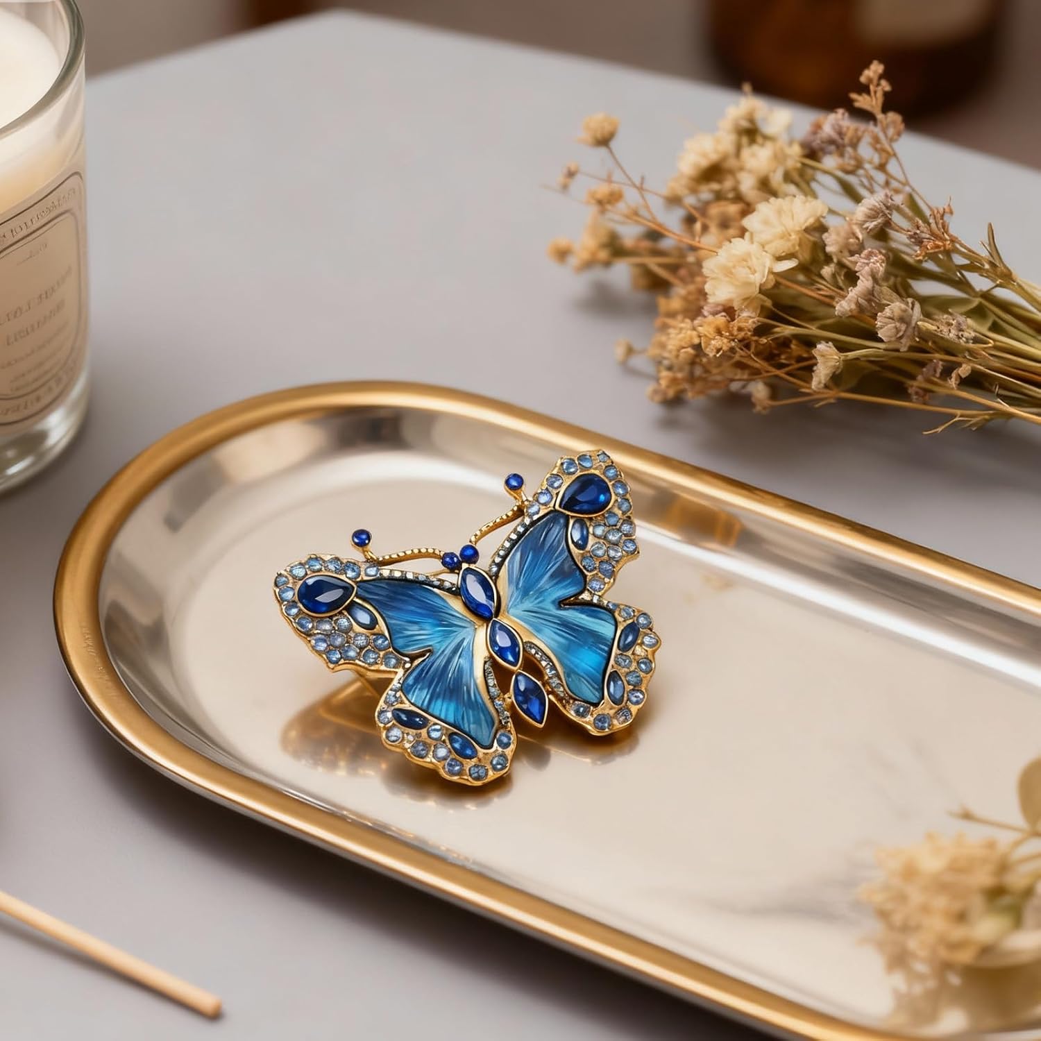 Crystal Rhinestone Butterfly Brooch,Elegant Butterfly Lapel Pins,Fashion Exquisite Crystal Animal Shape Brooches Lapel Pins,Dress Accessories Jewelry Gift for Women Daily Decoration - Image 4