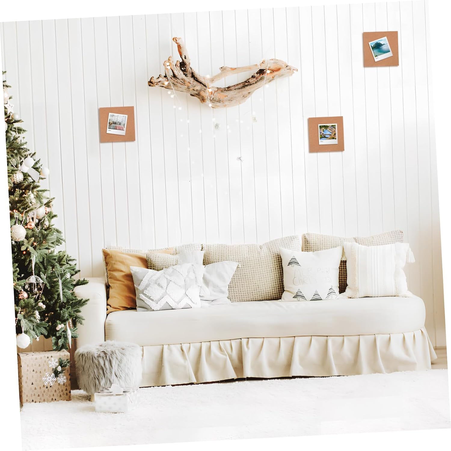 Gadpiparty 6Pcs Self Adhesive Cork Boards Square Decorative Bulletin Board for Wall Multi Functional Message Board with Strong Adhesive for Home Office Organization