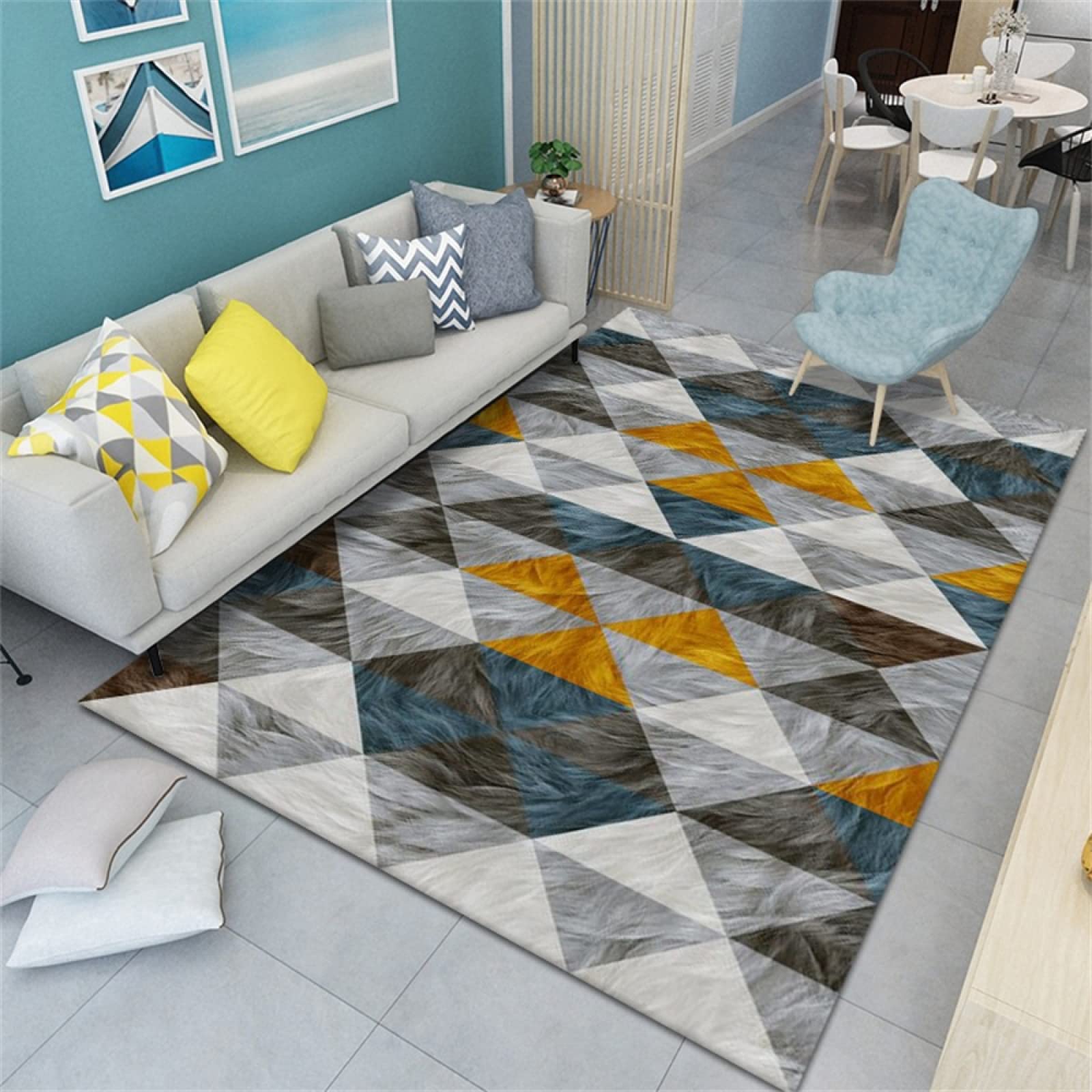 Tapis de jeu multicolore 160x230cm pour chambre fille et deco bebe