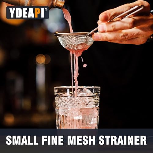 Miniatura 5 de Colador pequeño de malla fina de 2.7 pulgadas, mini tamiz de metal con mango resistente, colador de acero inoxidable para té, jugo, café, polvo