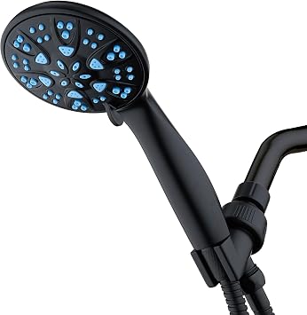 AquaDance Antimicrobial/Anti-Clog High-Pressure 6-Setting Hand with with Microban Nozzle Protection from Growth of Mold, Mildew & Bacteria for Stronger Shower! Aqua Blue Jets 1.8 GPM