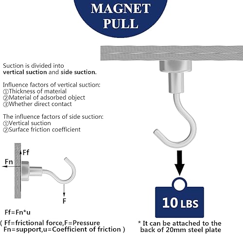 Miniatura 3 de Ganchos magnéticos para refrigerador, accesorios de crucero, súper imanes de 10 libras con neodimio de tierras raras para colgar, soporte de puerta,