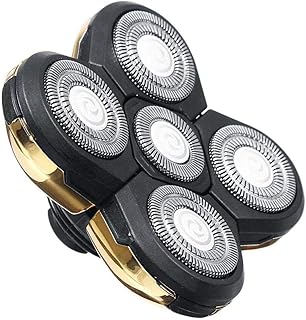 5 Head Shaver Head, Replacement Shaving Head for Shaver, Easy to Install Electric Shaver Head, 4D Rotary Cutting Head Double Ring Blade, Universal for 5 Head Shavers.