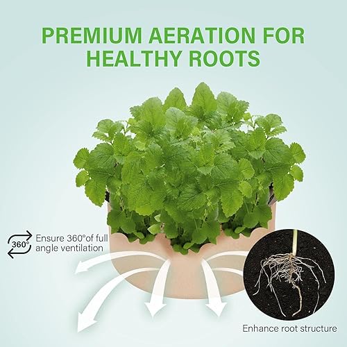 Miniatura 9 de iPower Paquete de 5 bolsas de cultivo de plantas de 7 galones, macetas de tela de aireación no tejida gruesa resistente y duradera, asas de correa