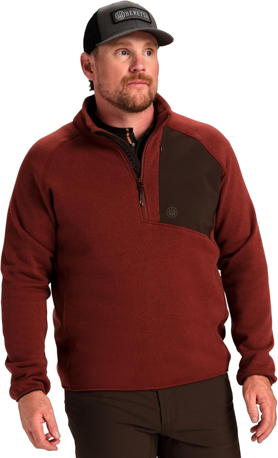 Beretta Men's Abisko Half Zip Thermal Fleece - Warm Lightweight Breathable Casual Outdoor Knitted Jacket for Hunting & Hiking