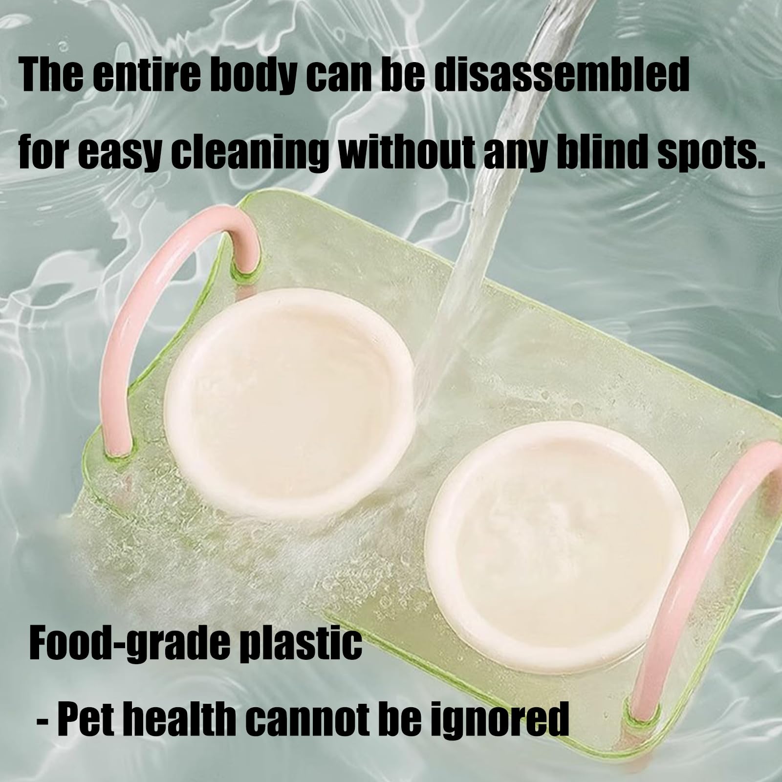 Ciotola doppia per mangiatoia lenta per animali domestici antiscivolo rialzata Design staccabile Ciotola per abbeveratoio per gatti piccola taglia Gatti essenziali per mangiatoia lenta doppia