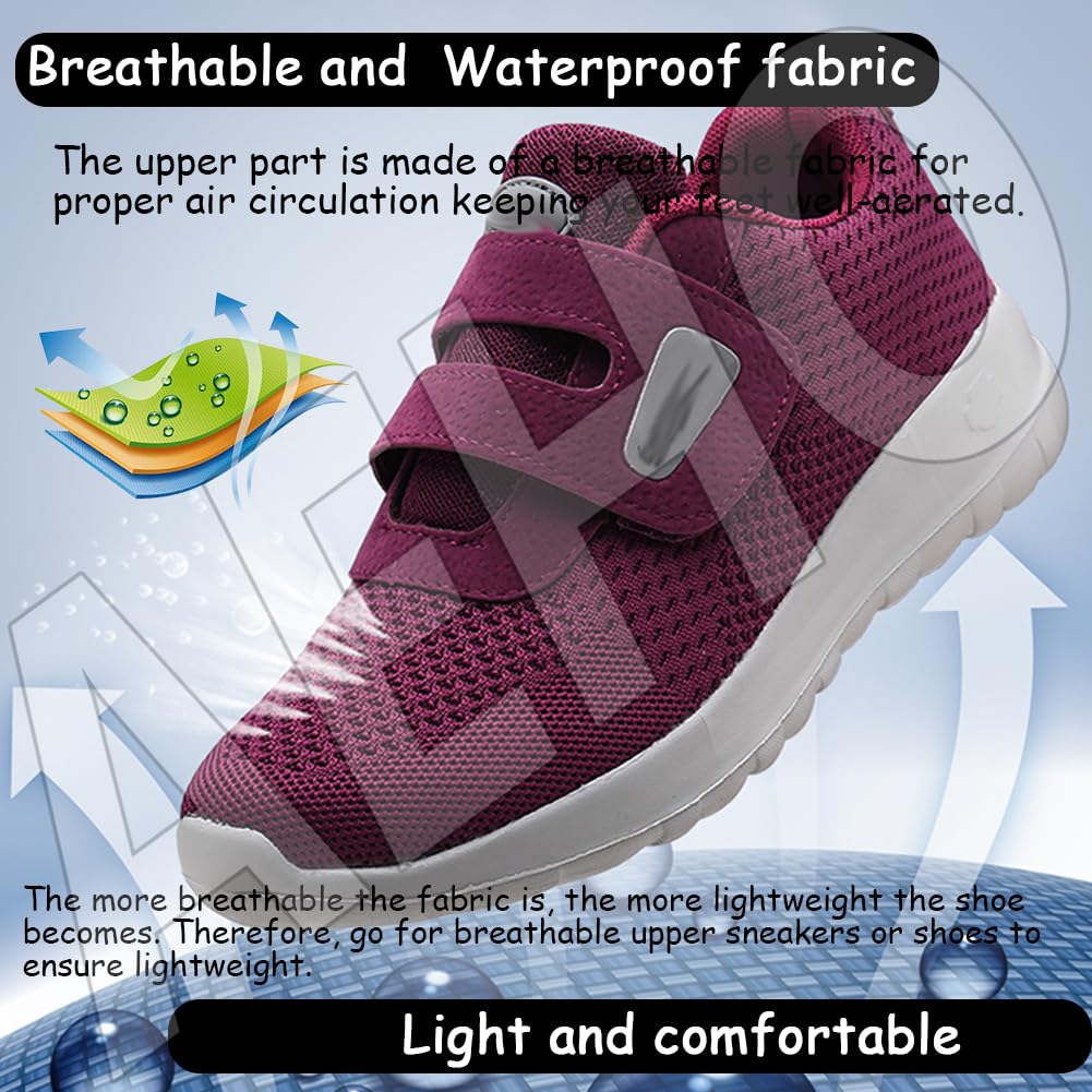AEHO Pantofole Per Anziani Donna Riabilitazione Postoperatoria Vecchie Scarpe Gonfie Piede Regolabile Leggero Scarpe Per Piede Diabetico Primaverili E Autunnali Nero 36/230mm