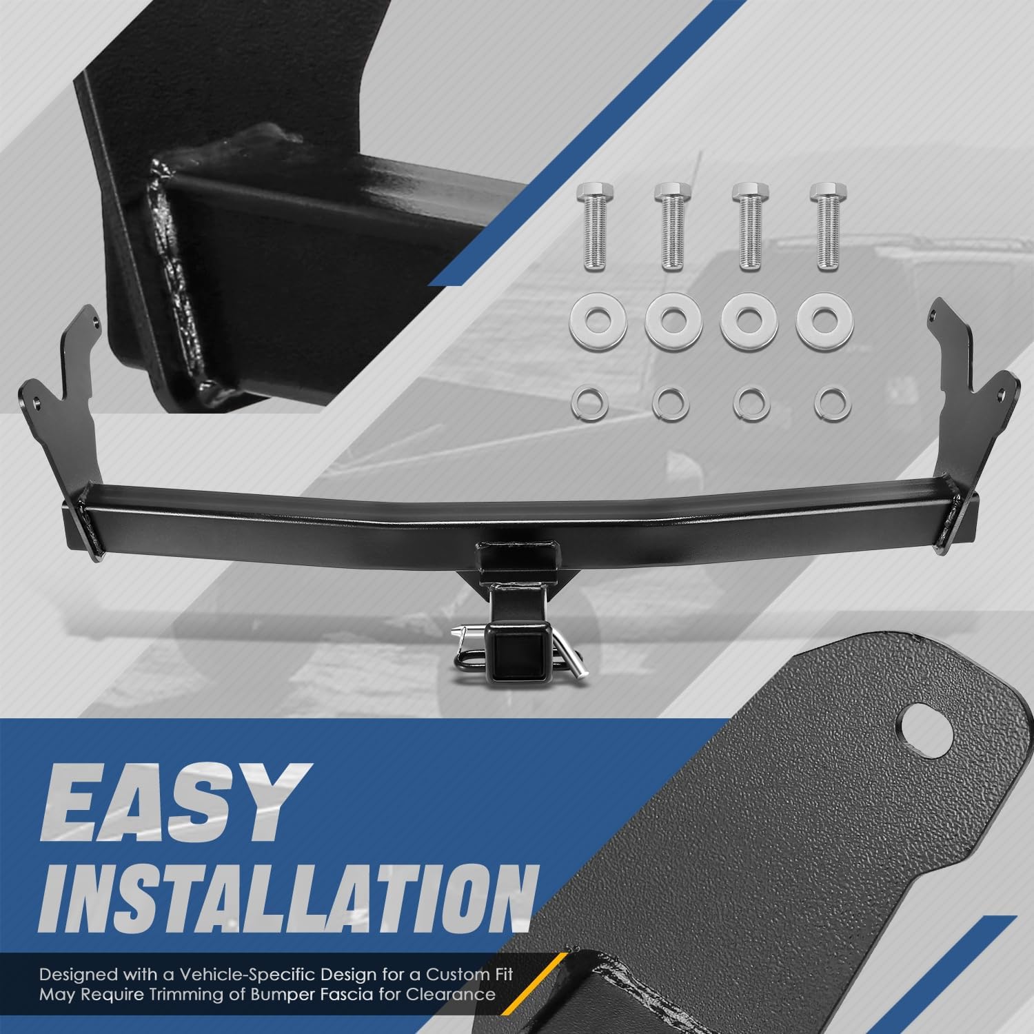 Auto Dynasty Hitch Receivers Compatible with 2024-2025 Lexus TX350 TX500H+ Toyota Grand Highlander, with Hitch Pin & Clip, 2" Receiver Class III Square Body, Powdercoat Black