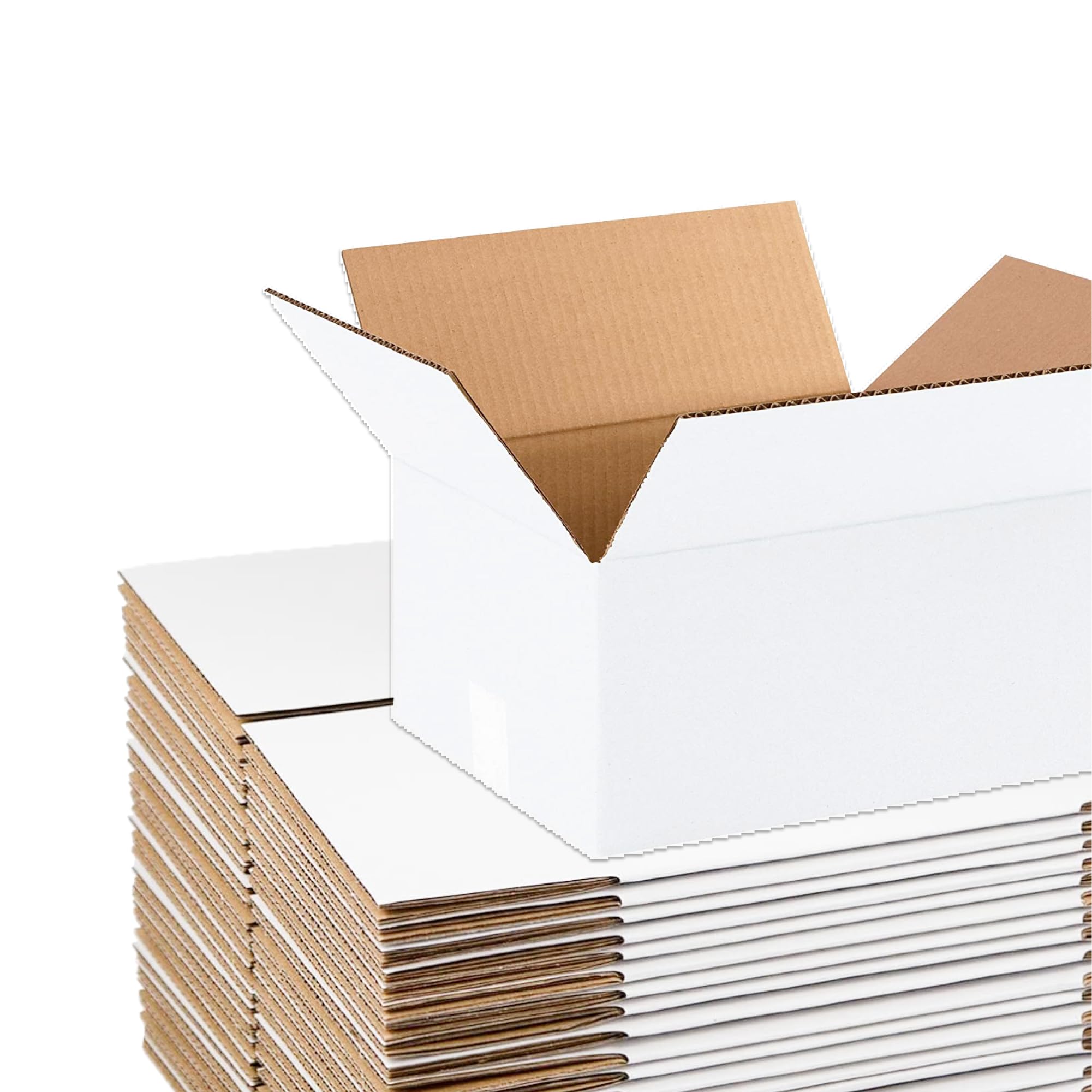 BOX USA White Medium Shipping Boxes 12x10x6, 25-Pack