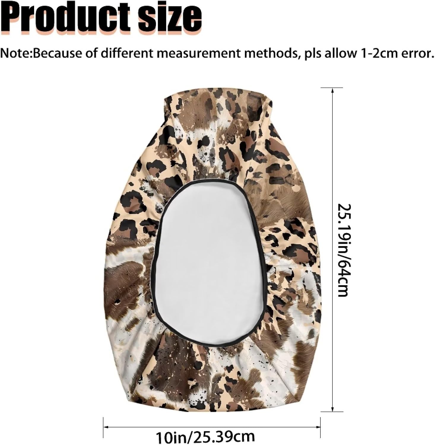 Wanyint ATV Seat Cover Waterproof 25x10 Inch, Universal Tear-Resistant Polyester ATV Seat Protector, Stretch Fit for Honda/Yamaha/Polaris, Easy to Install, Leopard Cow Print