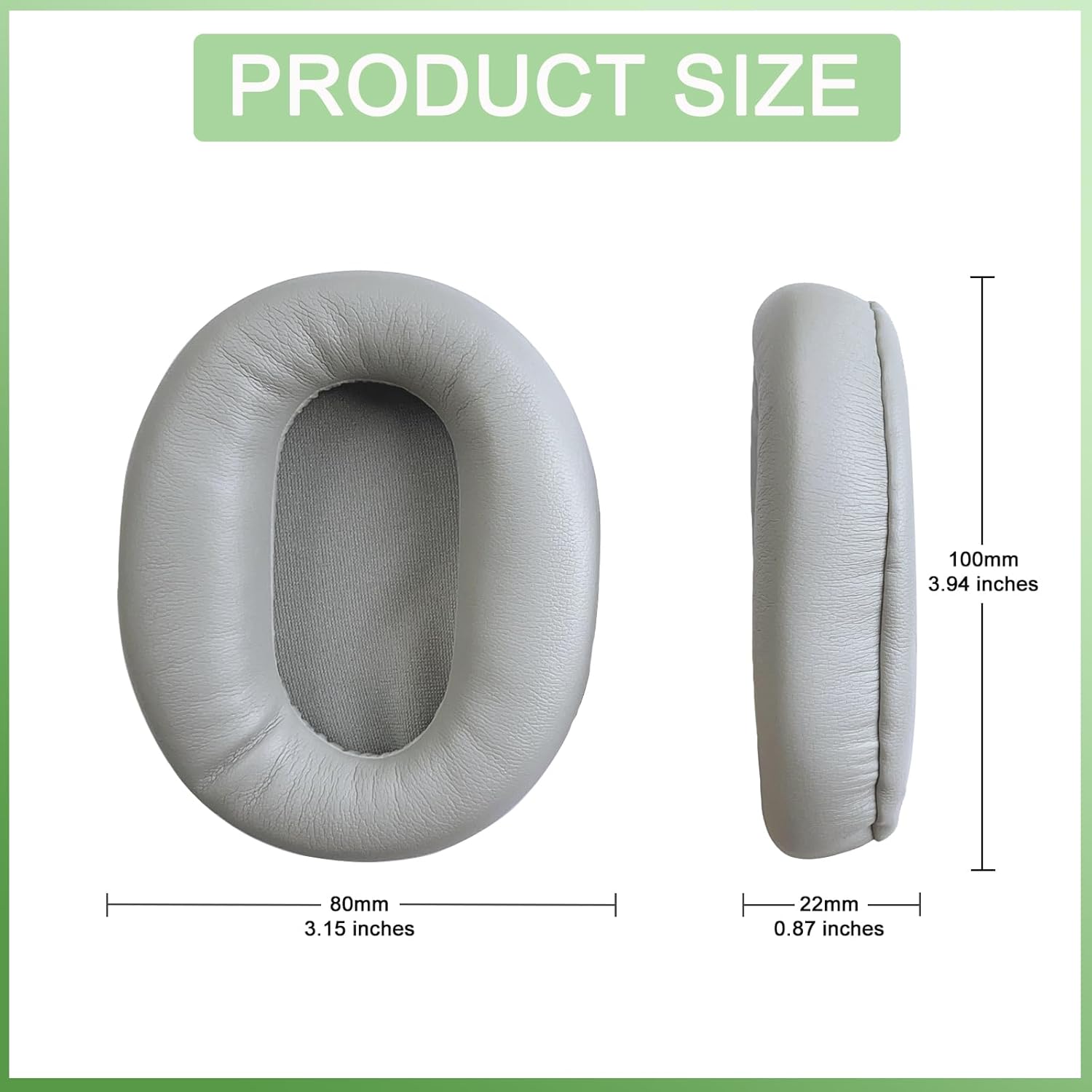 hopopower Replacement Earpads Cushions for Sony WH-CH710N / WH-CH720N Over-Ear Headphones, Ear Pads with Soft Protein Leather, High Density Foam (Grey) - Image 2