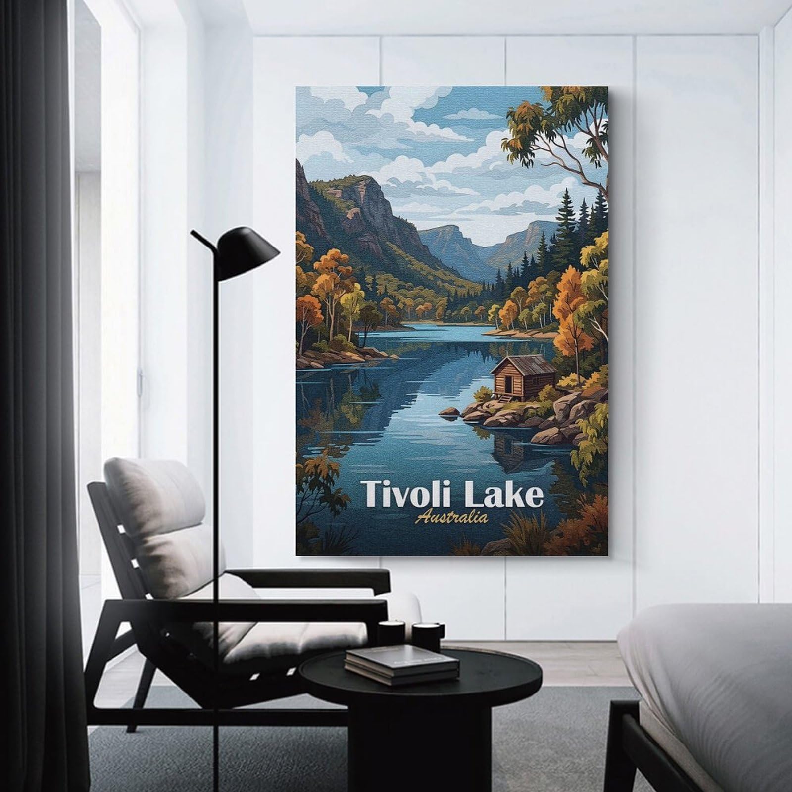 Junmoney Room Decor Wall Art Tivoli Lake Australia Landscape Art, 12x18inch(30x45cm), for Living Room, Bedroom, Office Or Hallway, An Adaptable Decor Piece for Home Use