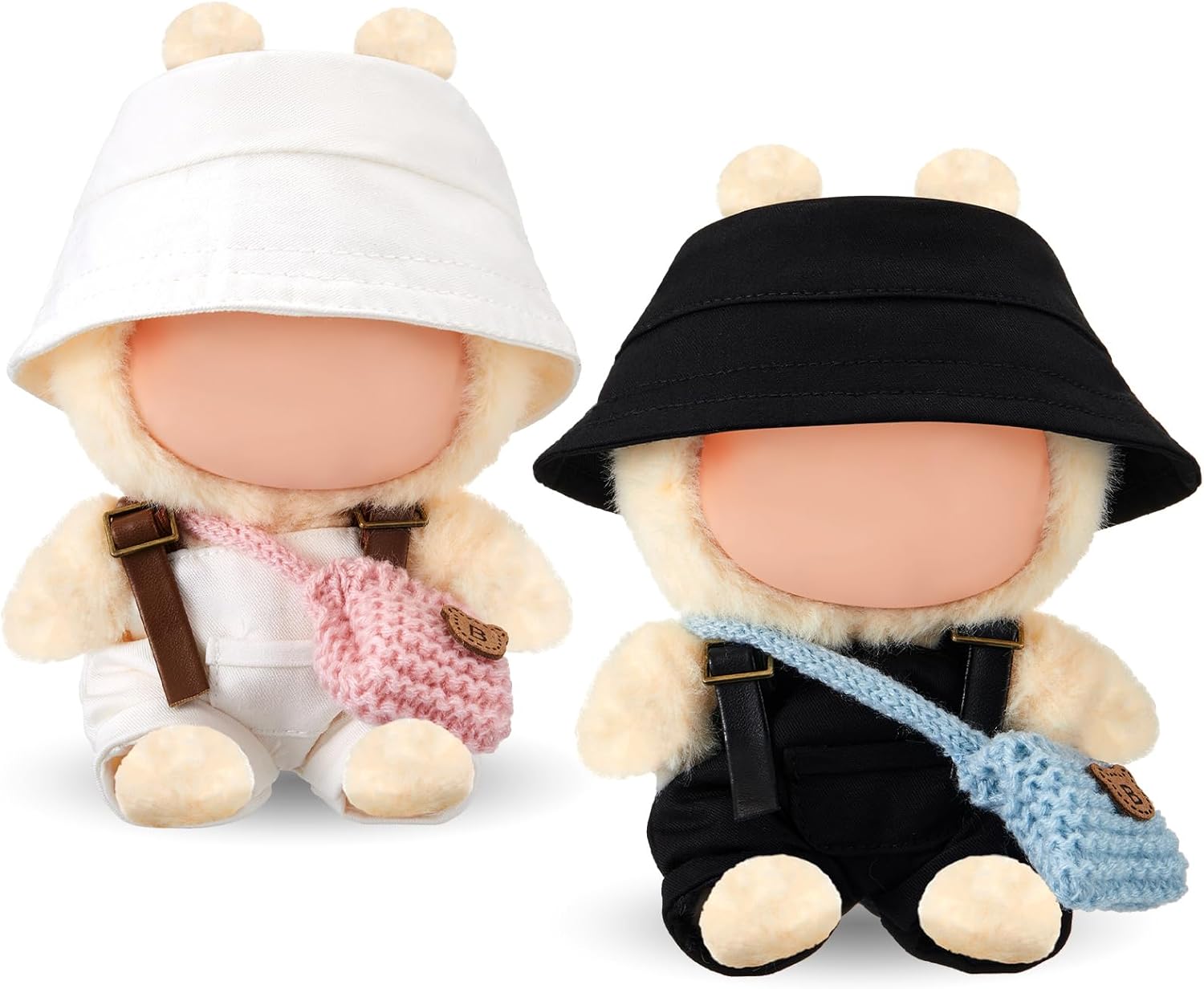 Soulchen 2 Sets 17cm Doll Clothes(No Doll), Clothes for Dolls Accessories,Replacement Toy Clothes Including Rompers, Hats and Bags, Toy Outfit for Dress up & Display