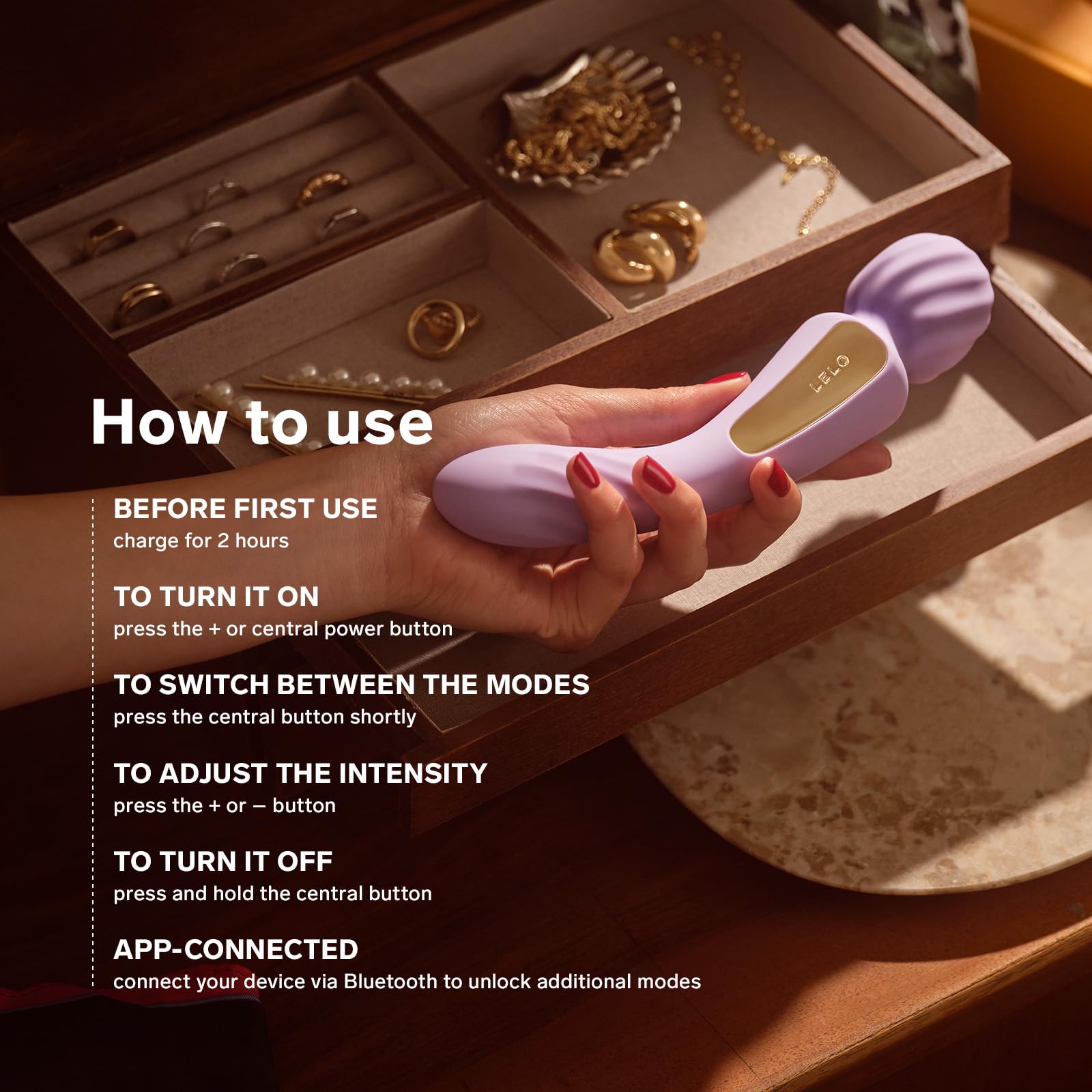 LELO SWITCH, Masajeador Varita Femenino de Dos Extremos, Vibrador doble con Conexion por Bluetooth y 12 Modos de Placer, Dildo Vibrador, Vibradores (Soft Pink)
