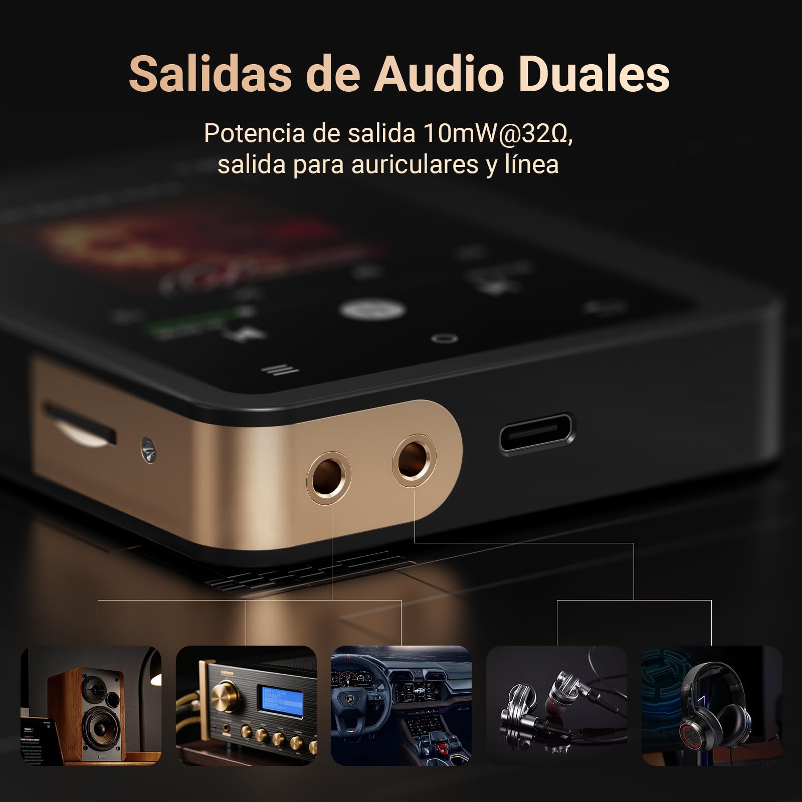 MECHEN 128GB Hi Res Reproductor MP3 con Bluetooth 5.3, Sonido Digital de Alta Resolución Sin Pérdidas, Reproductor DSD DAC FLAC, 192Khz/24bit, Pantalla Táctil, USB C, OTG, con Estuche de Cuero (M33)
