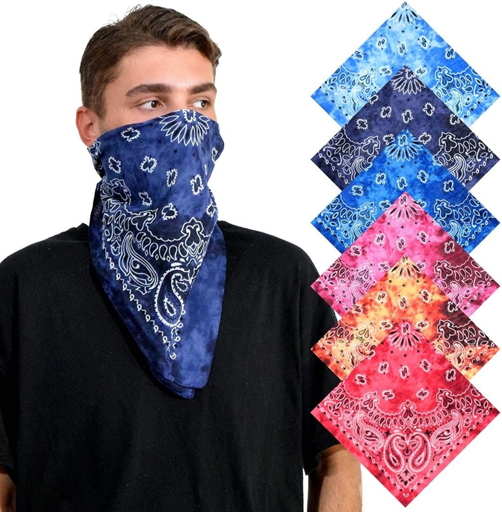 Bandane 100% Cotone Unisex Con Motivo Paisley E Tinta Unica Fazzoletto - Foto 14