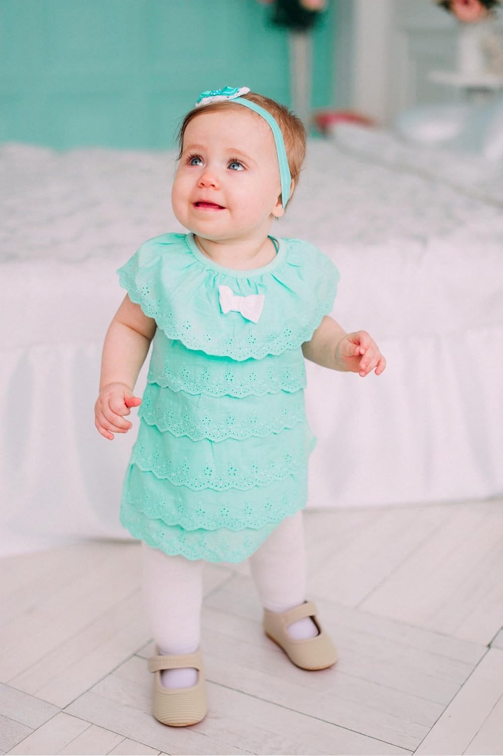 Jastore Baby Girls Shoes Princess Dress Mary Jane Flats Newborn Infant First Walking Shoes Soft Rubber Sole House Indoor Slippers - Image 2