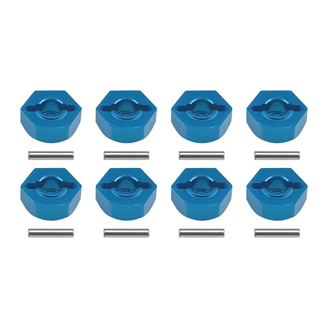 Create idea 8 adaptadores hexagonales de aleaci¨®n de aluminio para rueda de coche, color azul, 12 mm