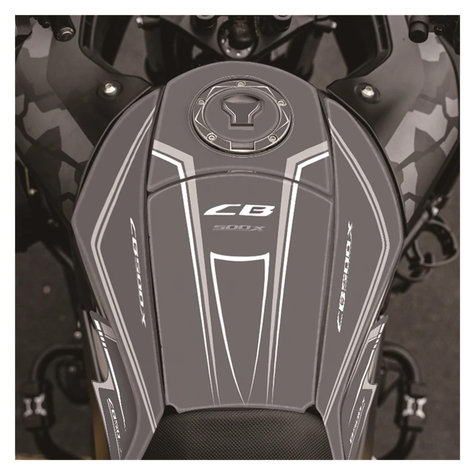 Per Accessori CB500X Moto CB500X Protezione Adesivo Decorazione Decalcomania Protezione Serbatoio Tappo Serbatoio(6 Red)