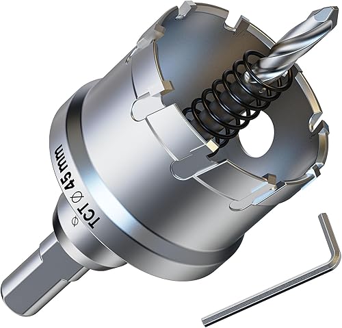 Miniatura 12 de 2 brocas de sierra perforadora de metal resistente de 1-1/2 pulgadas (1.496 in) con broca piloto HSS, cortador de agujeros de punta dura para placa