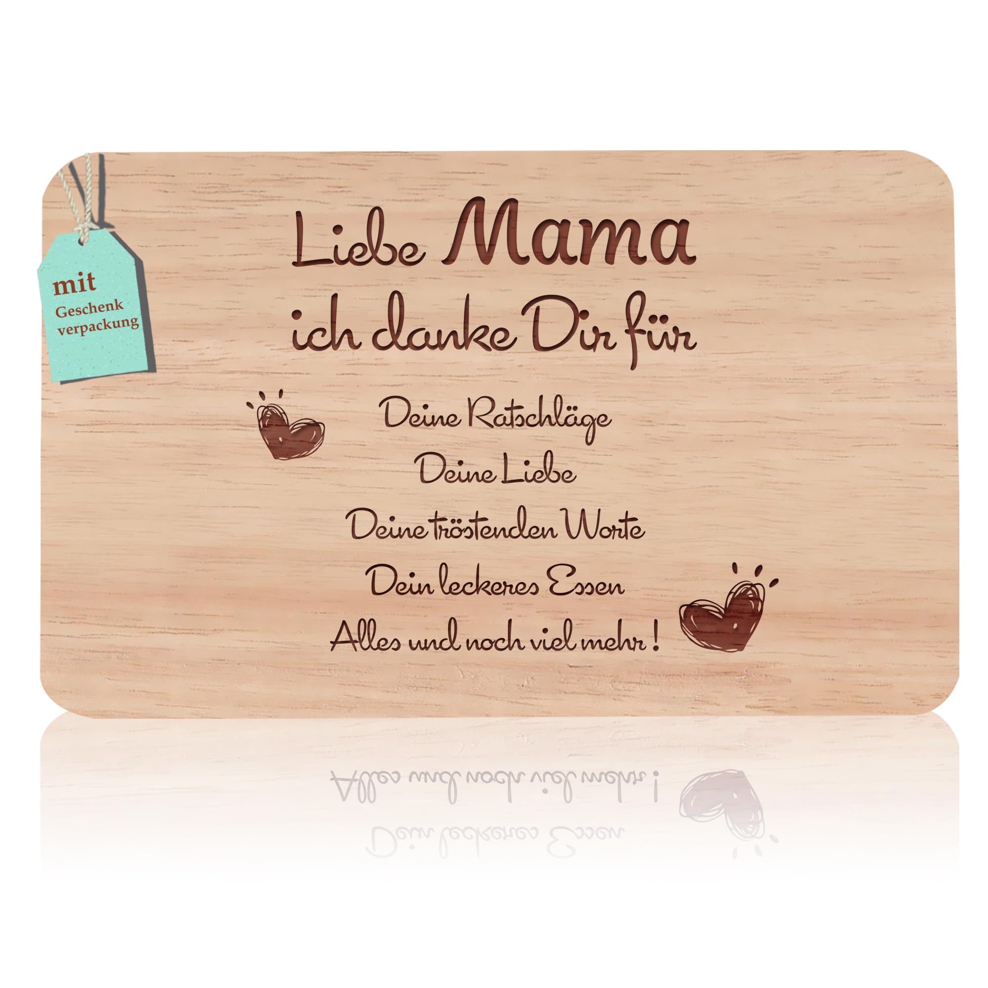 Frühstücksbrettchen mama geschenke | Brotzeitbrett mit Gravur | Mutter Geschenke Buchenholz | Geschenkidee ideal für Muttertag Geburtstags Weihnachten