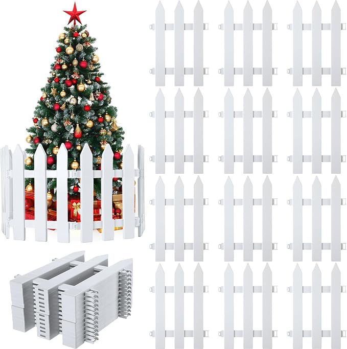 Sasylvia 12 Pcs 15.7 x 11.8 Inch Christmas Tree Fence