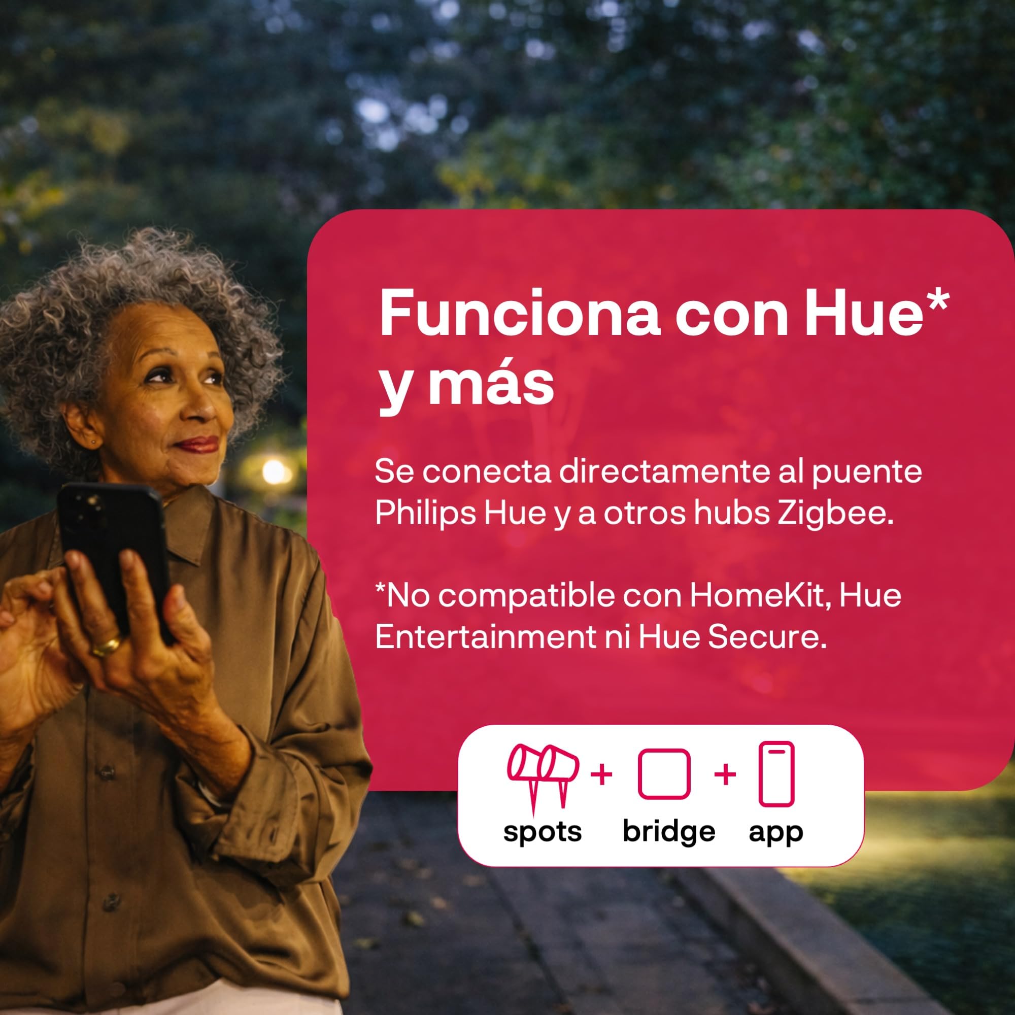 Innr Kit de 3 Focos Inteligentes para Exterior, para Hue* y hubs Zigbee | Focos LED de exterior, luz blanca y de color, para jardín y terraza, IP65, resistentes al agua