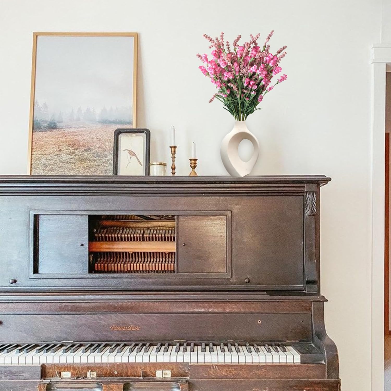 TEMPUS 10Pcs Artificial Flower Bulk Spring/Summer Flowers Wedding Party Vase Bouquet Floral Arrangement Home Decor Indoor Decor(Pink) - Image 7