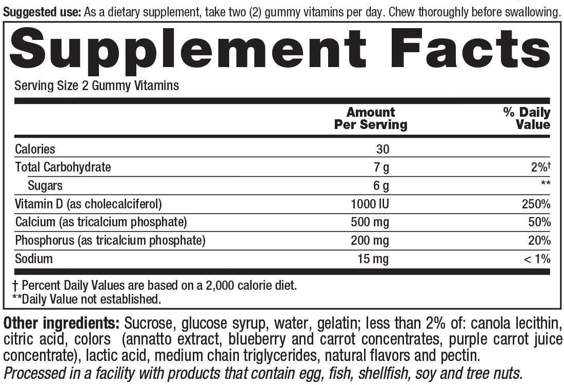 Vitafusion Calcium + D3 Gummies (200 Count)