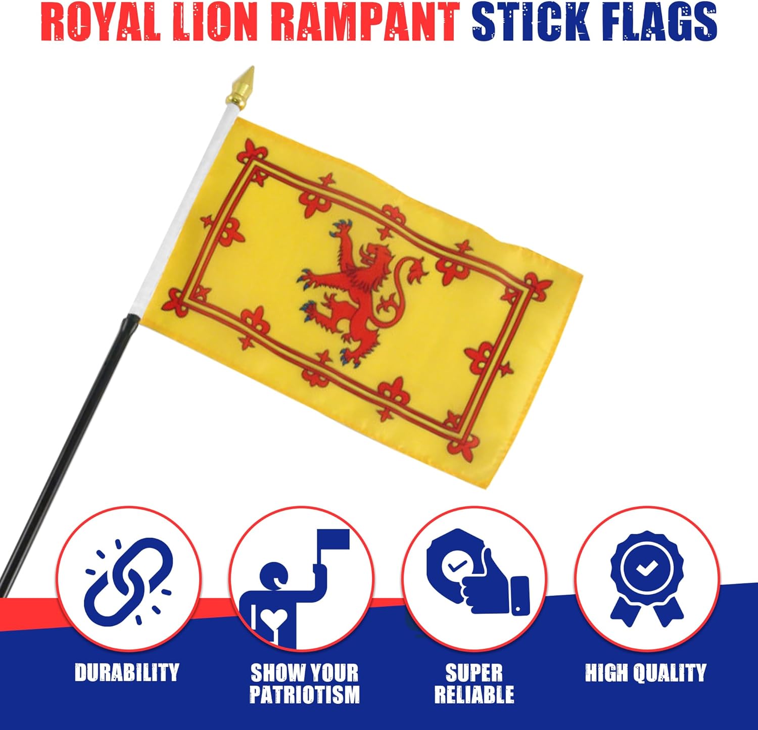 Scotland (Royal Lion Rampant Banner 4 x 6 Inch Flag (12 PK)