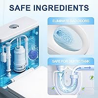 Vista 2 de Limpiadores de inodoro, pastillas limpiadoras automáticas de inodoro, gel azul, potente limpieza, limpiador de tanque de inodoro seguro séptico