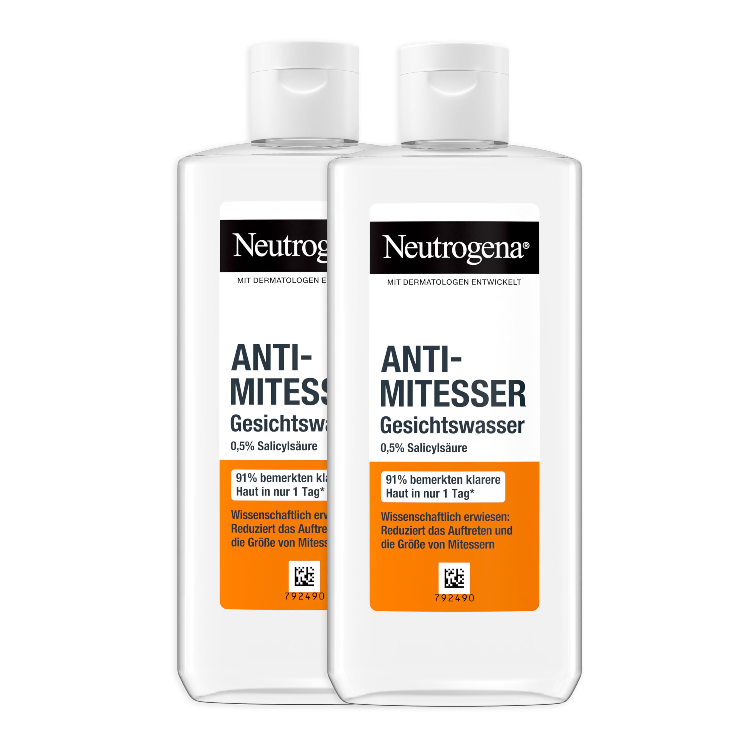 Neutrogena Anti-Mitesser Gesichtswasser 200 ml, sanfte Gesichtsreinigung mit 0,5Prozent Salicylsäure,milde Gesichtspflege, reduziert wissenschaftlich erwiesen das Auftreten und die Größe von Mitessern
